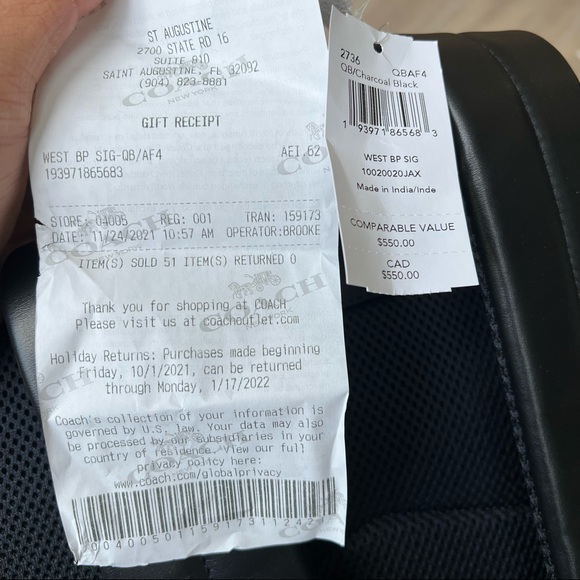 Coach West Backpack In Signature Canvas - Picture 10 of 10